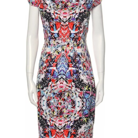 Tahari Printed Bodycon Graphic Dress - Picture 1 of 14